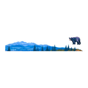 American Black Bear Mountain Vinyl Sticker Reusable & Waterproof For Water Bottles
