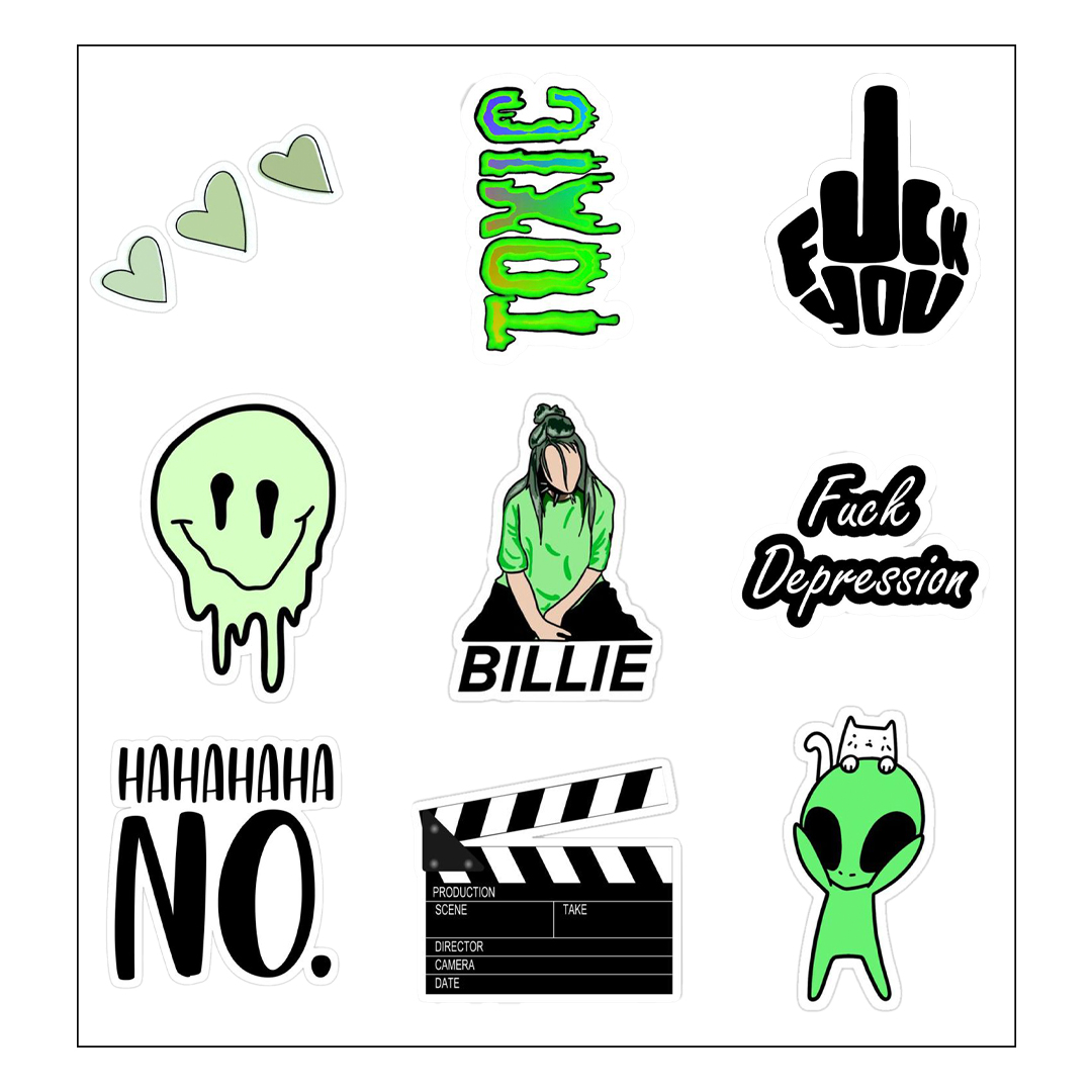 Billie Eilish Vinyl Sticker Pack Reusable Waterproof Cairo99