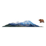 Brown Bear Mountain Vinyl Sticker Reusable & Waterproof For Water Bottles