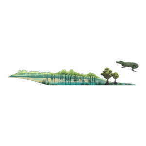 Crocodiles Mountain Vinyl Sticker Reusable & Waterproof For Water Bottles