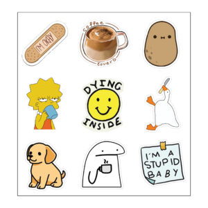 Dying 🙂 Inside Vinyl Sticker Pack Reusable & Waterproof