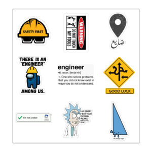 Engineer Vinyl Sticker Pack Reusable & Waterproof