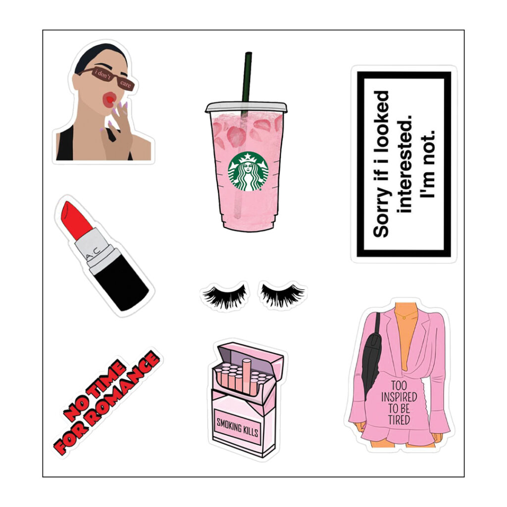 Fashionista Vinyl Sticker Pack Reusable & Waterproof – Cairo99