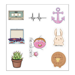 Find Your Center Vinyl Sticker Pack Reusable & Waterproof