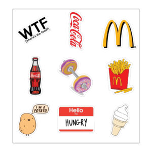 Food Lovers Vinyl Sticker Pack Reusable & Waterproof