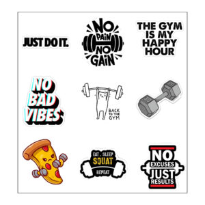 Gym Vinyl Sticker Pack Reusable & Waterproof