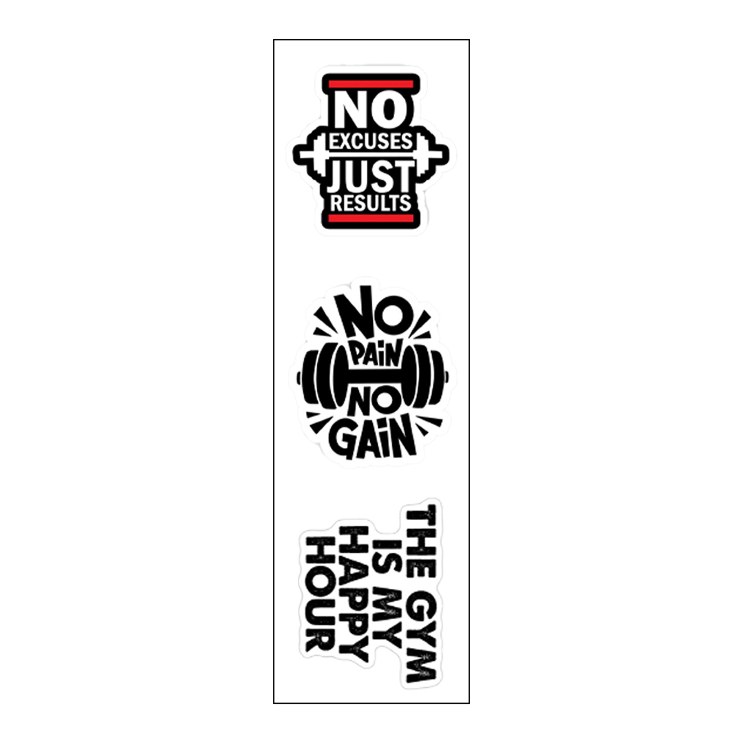 No Pain No Gain Vinyl Sticker Pack Reusable Waterproof Cairo99 no-pain-no-gain-vinyl-sticker-pack-reusable-waterproof-cairo99