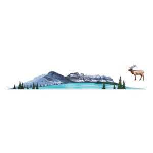 Reindeer Mountain Vinyl Sticker Reusable & Waterproof For Water Bottles