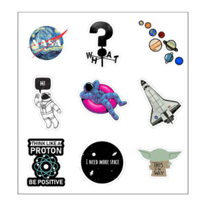 Space Lovers Vinyl Sticker Pack Reusable & Waterproof