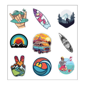 Windsurfing Vinyl Sticker Pack Reusable & Waterproof