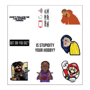 Is Stupidity Your Hobby Vinyl Sticker Pack Reusable & Waterproof