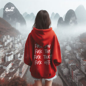 Fuck Off Oversized Hoodie - Red