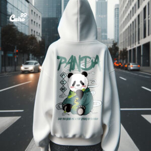 Panda Oversized Hoodie - White