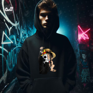 Crazy Luffy Oversized Hoodie - Black