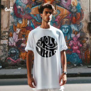 Holy Shit Oversized T-shirt for men - White