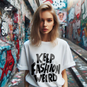 Keep Fashion Weird  Oversized T-shirt For Women - White