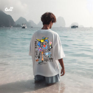Cool Dude  Oversized T-shirt for men - White