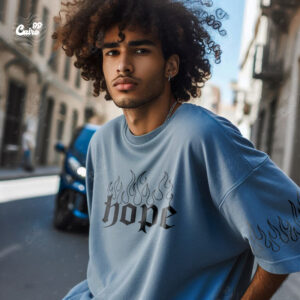 Hope Oversized T-shirt for men - Blue