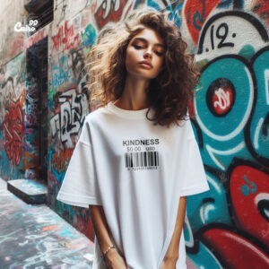 Kindness Oversized T-shirt For Women - White
