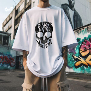 Design Until You Die Oversized T-shirt for men - White