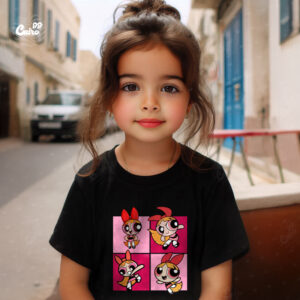 Blossom Powerpuff Girls kids T-shirt- Black