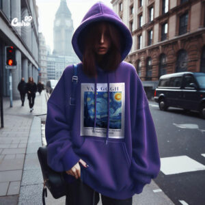 Vincent van Gogh Oversized Hoodie - Purple