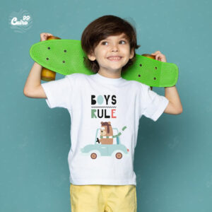 Boy Rules kids T-shirt- White