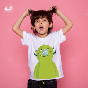 Cute Monster kids T-shirt- White