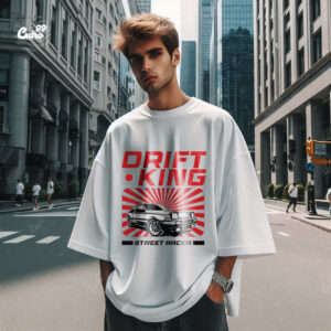 Drift King  Oversized T-shirt for men – white