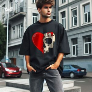 Melt My Heart Oversized T-shirt for men - Black
