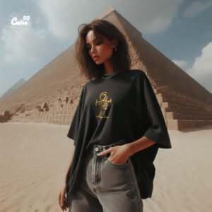 Vision of Ankh  Oversized T-shirt For Women - Black