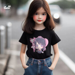 Ayano Aishi  kids T-shirt- Black