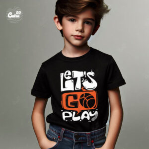 Let's Go Play kids T-shirt- Black