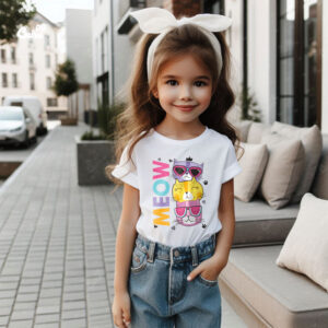 Meow kids T-shirt -  White
