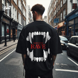 Need For Rave Oversized T-shirt for men - Black