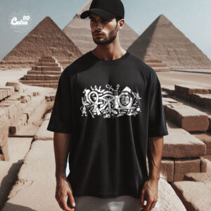 Pharaoh Mode Oversized T-shirt for Men - Black