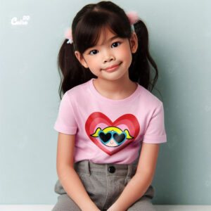 Bubbles Powerpuff kids T-shirt-Pink