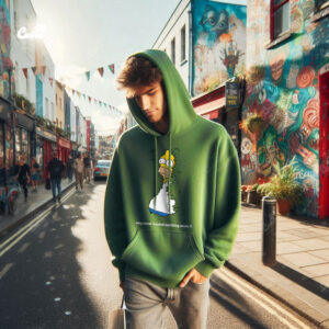 The Simpsons Oversized Hoodie For Men – Olive